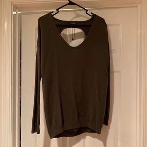 Express olive green open back sweater